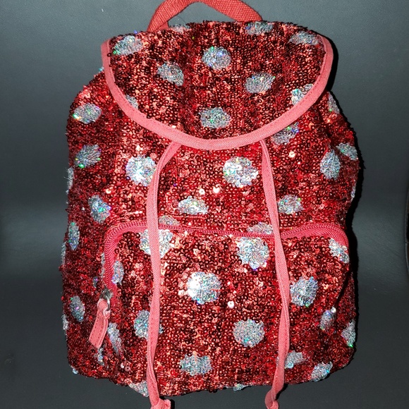 Disney Handbags - Disney Parks Minnie Mouse Polka Dot Red Sequin Mini Backpack